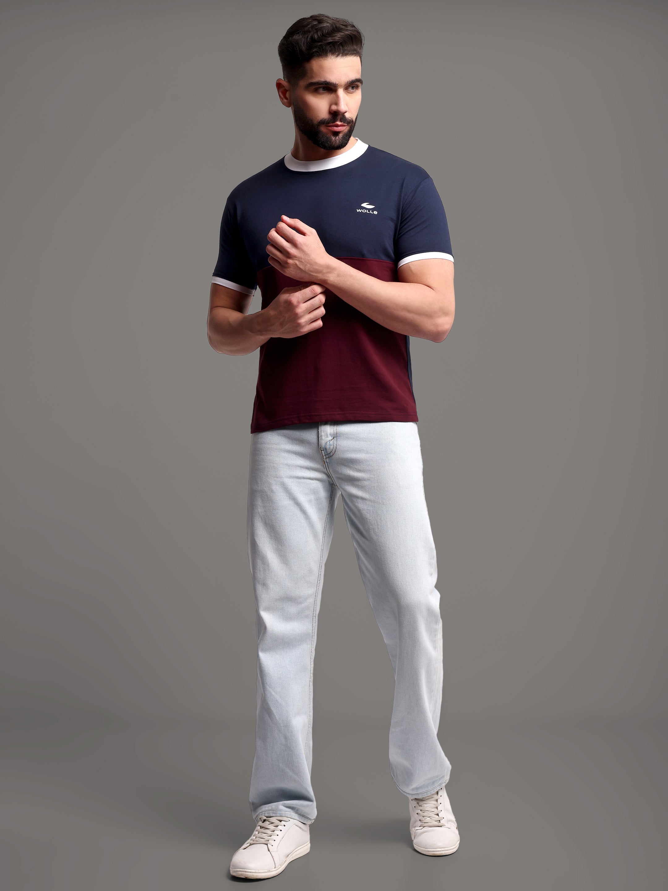 Men's Pure Cotton Patterned Round Neck T-Shirt