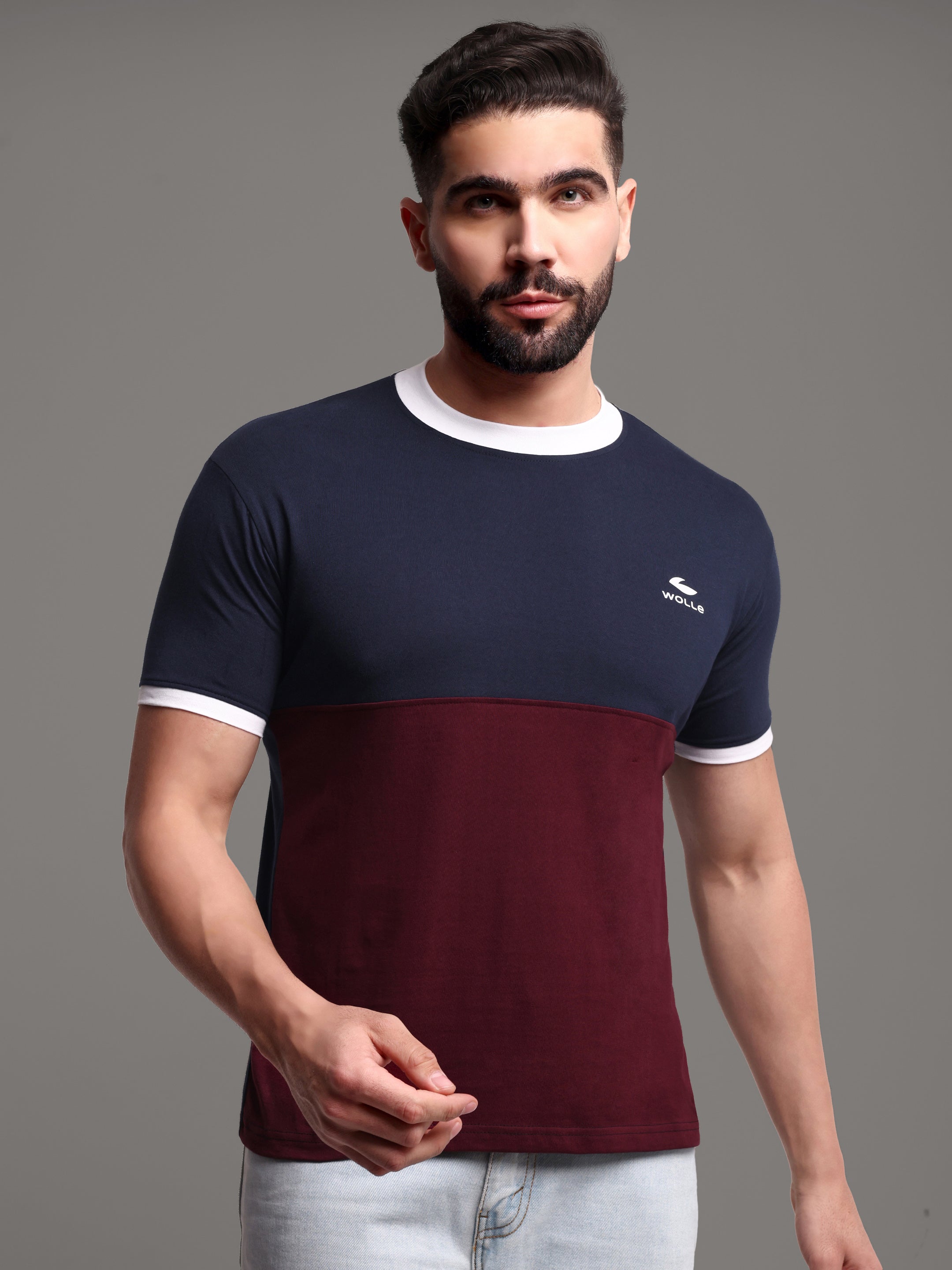 Men's Pure Cotton Patterned Round Neck T-Shirt