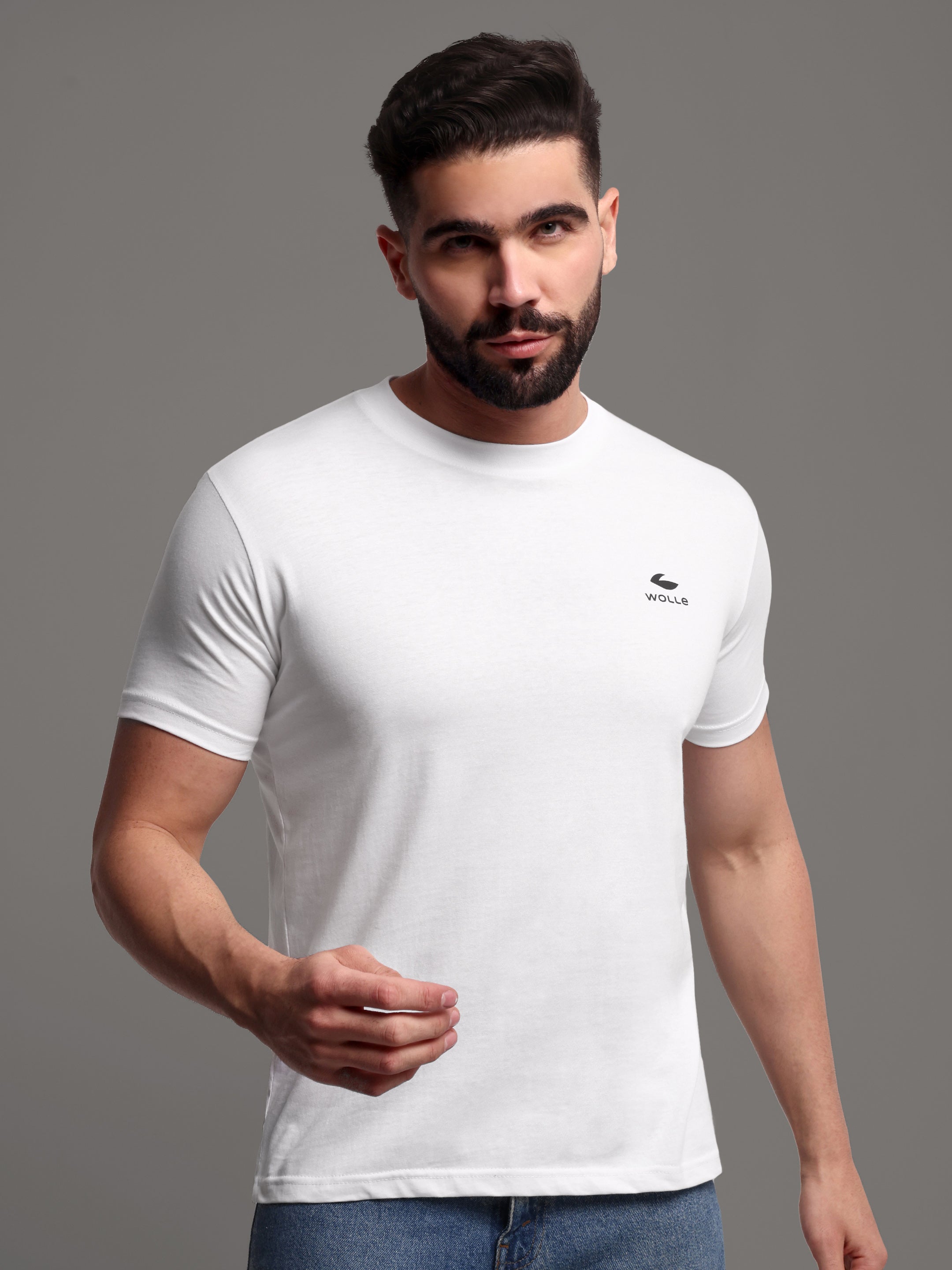 Pure Cotton solid Round Neck T-Shirt for Men
