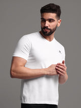 Pure Cotton solid V Neck T-Shirt for Men