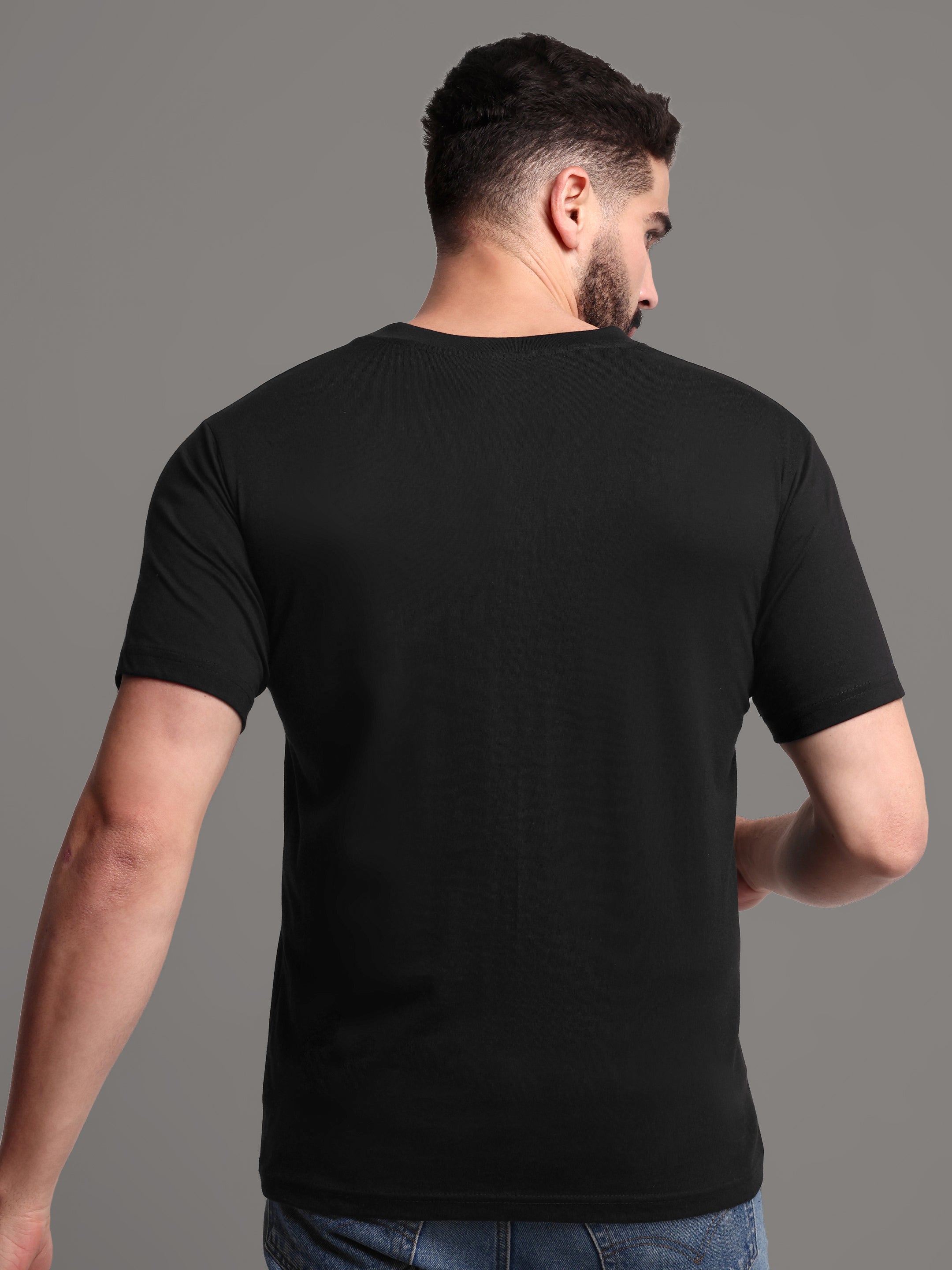 Pure Cotton solid V Neck T-Shirt for Men