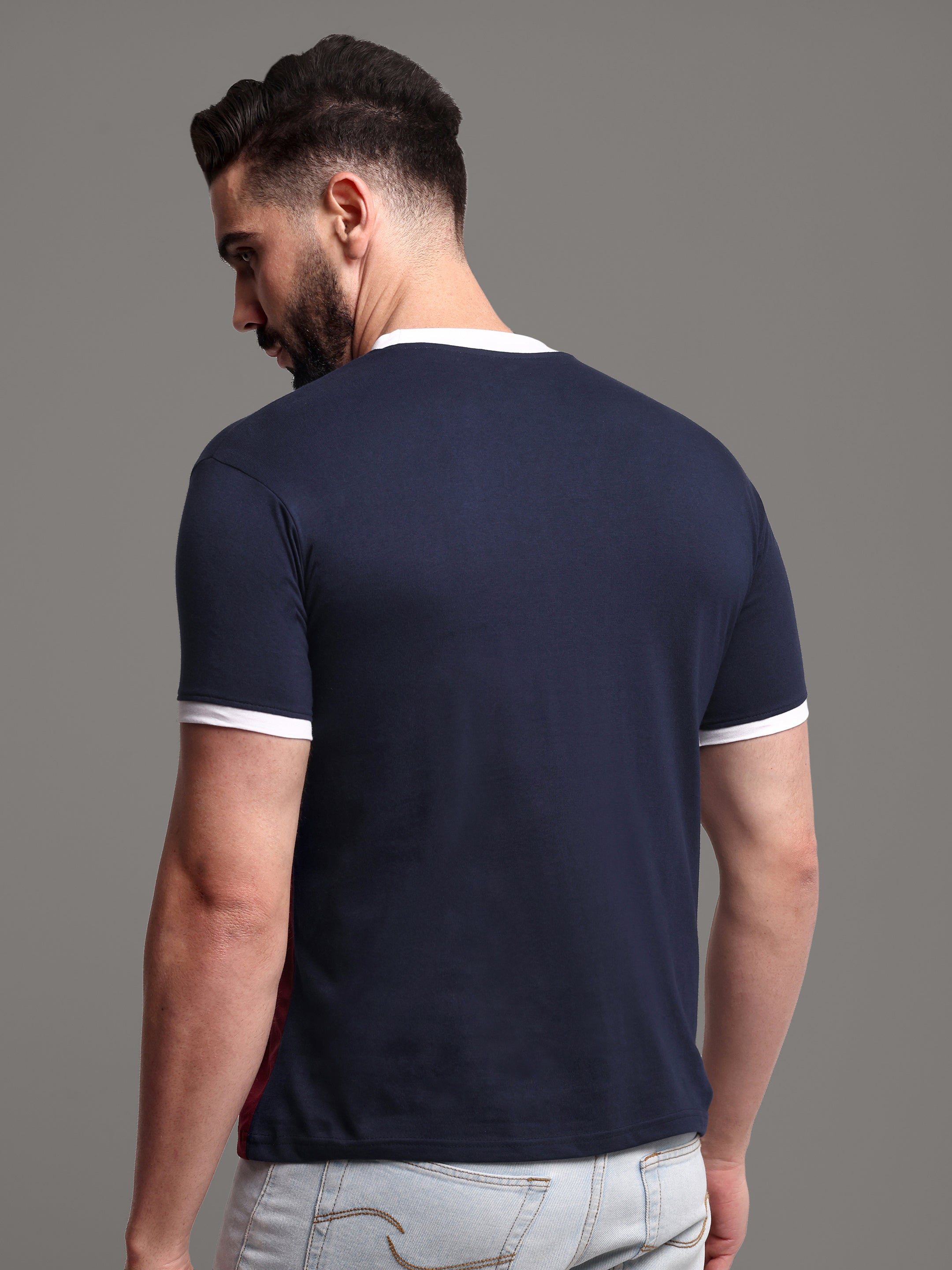 Men's Pure Cotton Patterned Round Neck T-Shirt
