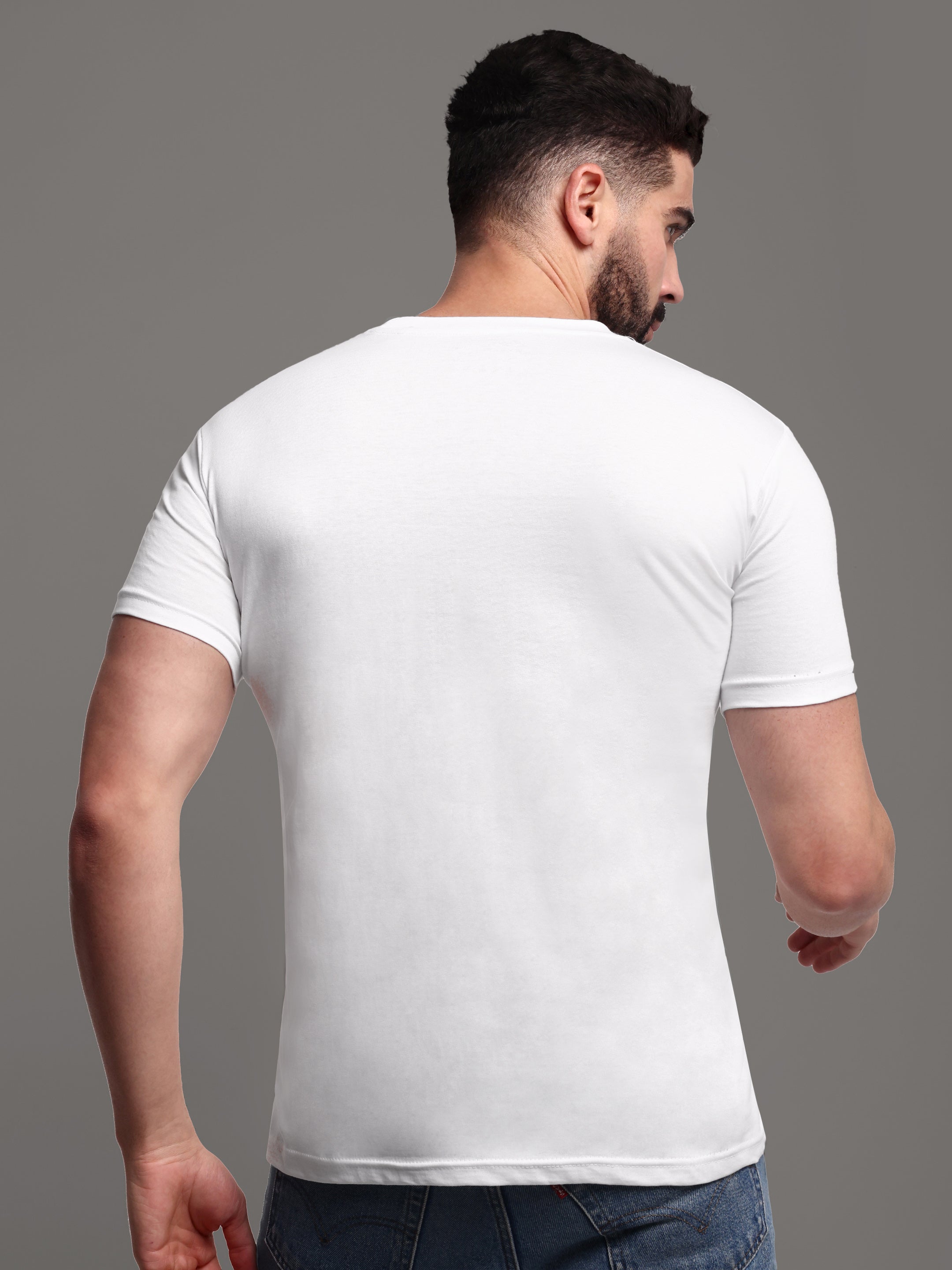 Pure Cotton solid Round Neck T-Shirt for Men