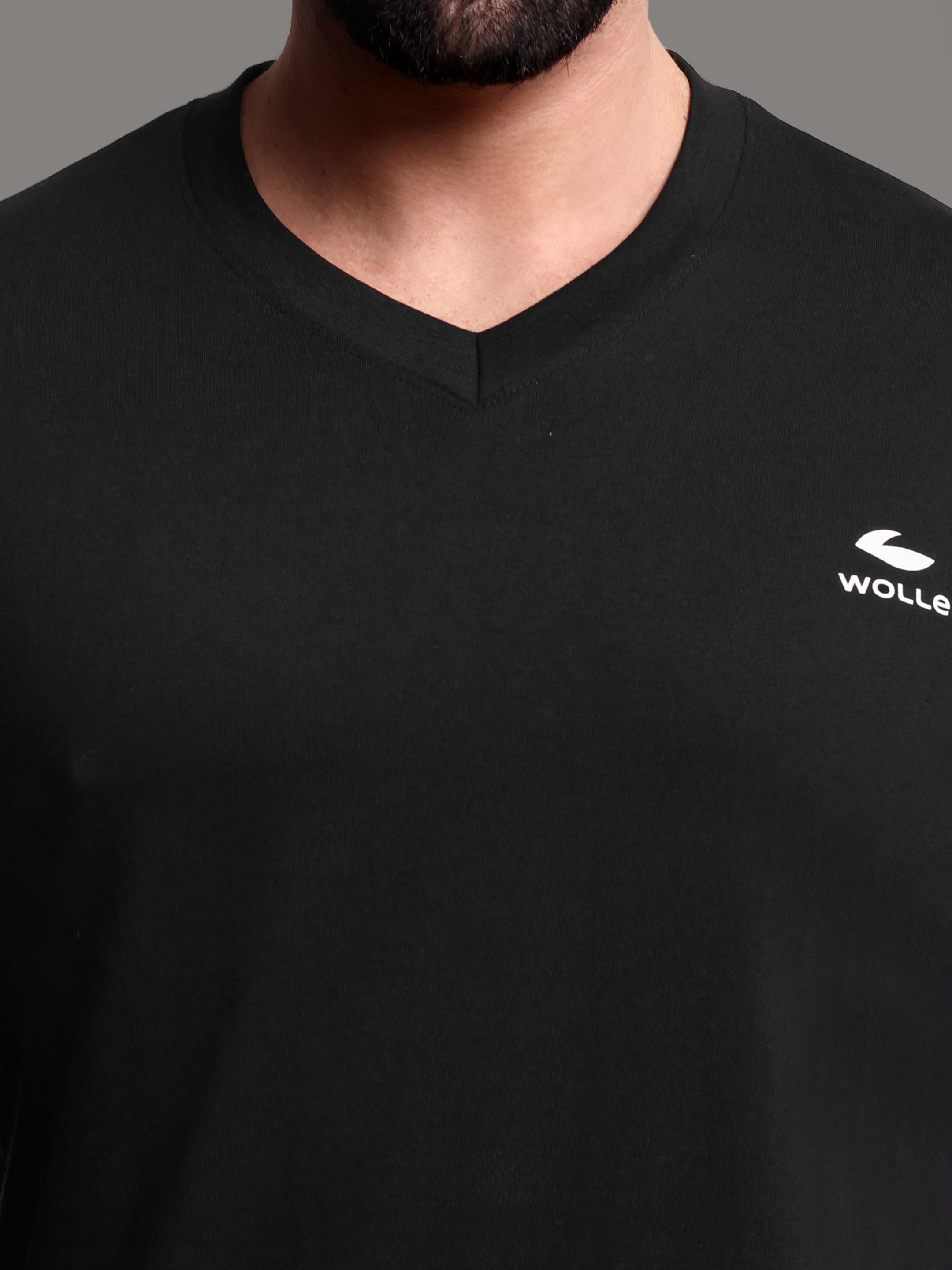 Pure Cotton solid V Neck T-Shirt for Men