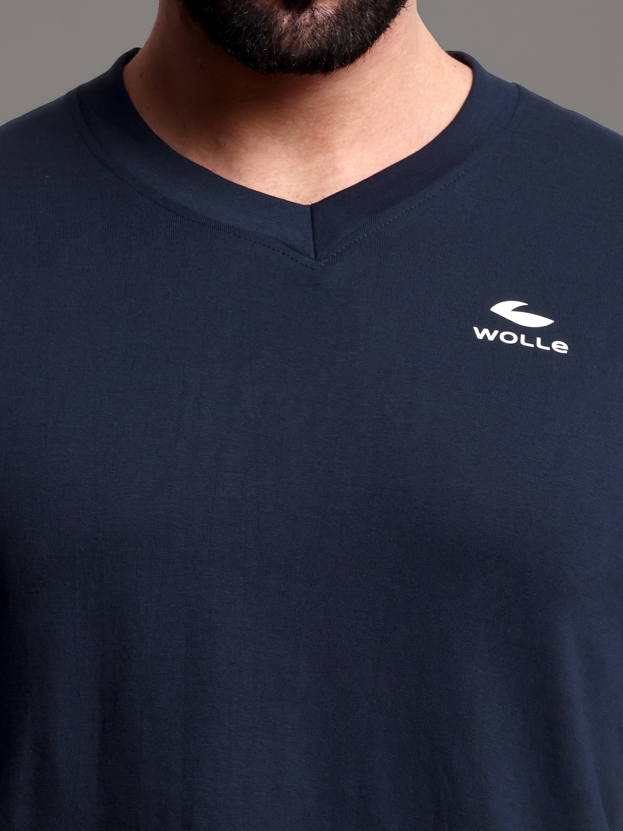 Pure Cotton solid V Neck T-Shirt for Men