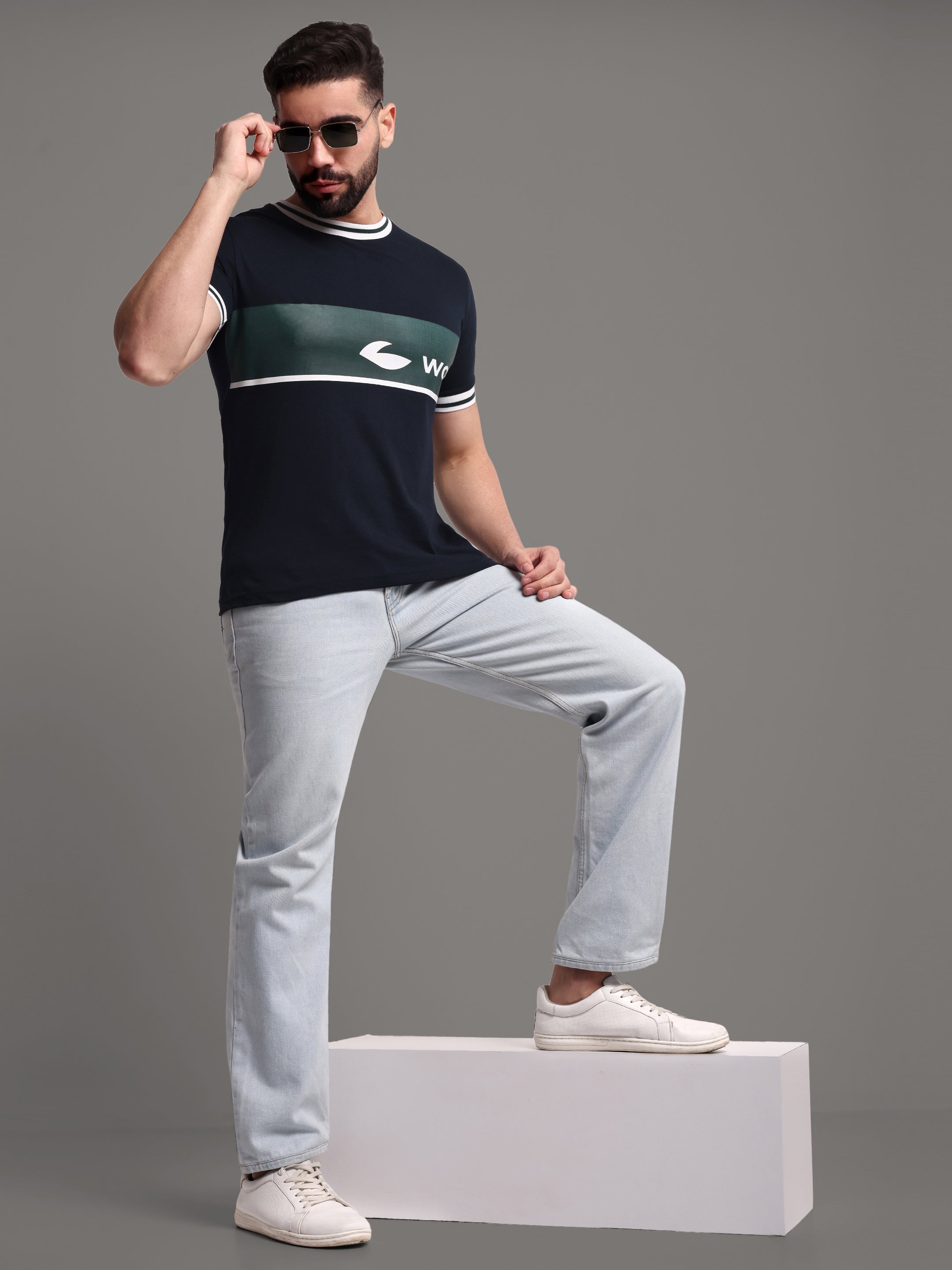 Men's Pure Cotton Patterned Round Neck T-Shirt