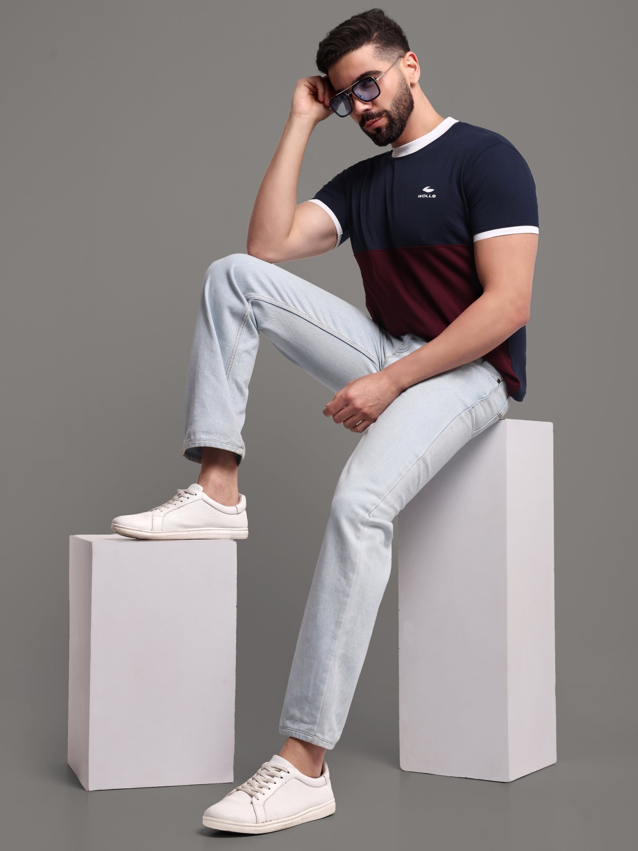 Men's Pure Cotton Patterned Round Neck T-Shirt