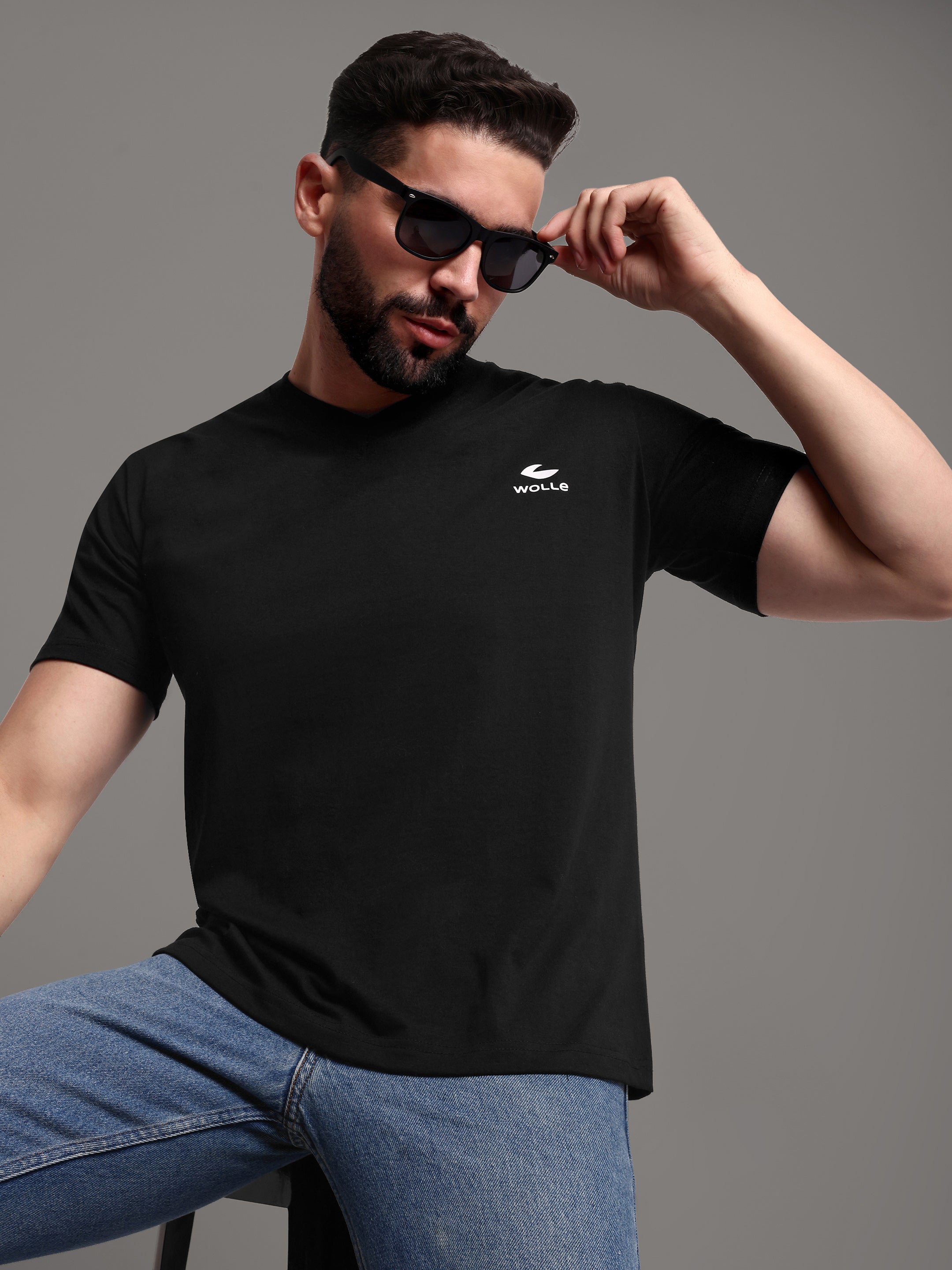 Pure Cotton solid V Neck T-Shirt for Men